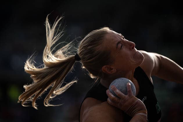 260610 Fanny Roos of Sweden during warm-ups ahead of women™s shot put during the Diamond League athletics competition Bislett Games on June 10, 2026 in Oslo. Photo: Jon Olav Nesvold BILDBYRAN COP 217 MM0071 bbeng friidrett friidrott athletics diamond league bislett games 2026 bislett games norge norway