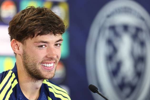 Aaron Hickey of Scotland Scotland Training Session and press conference, PK, Pressekonferenz 2026 FIFA World Cup, WM, Weltmeisterschaft, Fussball Football, Atrium Health Performance Park, Charlotte, USA - 10 Jun 2026Charlotte Atrium Health Performance Park United States of America EDITORIAL USE ONLY No use with unauthorised audio, video, data, fixture lists, club league logos or live services. Online in-match use limited to 120 images, no video emulation. No use in betting, games or single club league player publications.  Copyright: xMichaelxZemanek Shutterstockx 16919987bx