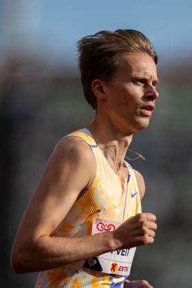 260610 Sigurd Tveit of Norway competes in men™s 1500 meter national final during the Diamond League athletics competition Bislett Games on June 10, 2026 in Oslo. Photo: Marius Simensen BILDBYRAN COP 238 MM0071 bbeng friidrett friidrott athletics diamond league bislett games 2026 bislett games norge norway