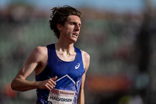 260610 Andreas Fjeld Halvorsen of Norway competes in men™s 1500 meter national final during the Diamond League athletics competition Bislett Games on June 10, 2026 in Oslo. Photo: Marius Simensen BILDBYRAN COP 238 MM0071 bbeng friidrett friidrott athletics diamond league bislett games 2026 bislett games norge norway