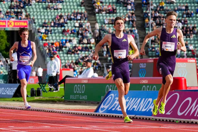 Athletics Bislett Games 2026 Oslo 20260610 Jose Carlos Pinto from Portugal won while Adrian Ben from Spain came second and Andreas Fjeld Halvorsen third in the mens 1500m national event during the Bislett Games at Bislett Stadium in Oslo Photo Heiko Junge NTB Oslo Norway EDITORIAL USE ONLY RESTRICTED USE FOR BETTING COMPANIES  Copyright: xHeikoxJungex xNTBx
