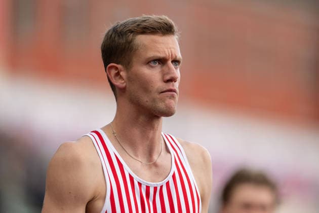 260610 Benjamin Aberg of Sweden ahead of men™s 800 meter national final during the Diamond League athletics competition Bislett Games on June 10, 2026 in Oslo. Photo: Marius Simensen BILDBYRAN COP 238 MM0071 bbeng friidrett friidrott athletics diamond league bislett games 2026 bislett games sverige