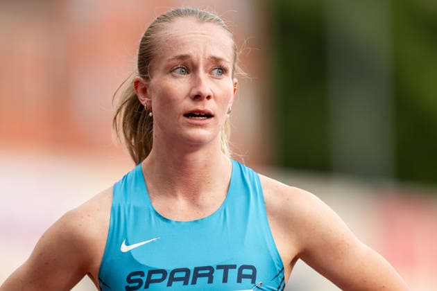 260610 Mia Morck of Norway after women™s 800 meter nationalduring the Diamond League athletics competition Bislett Games on June 10, 2026 in Oslo. Photo: Marius Simensen BILDBYRAN COP 238 MM0071 bbeng friidrett friidrott athletics diamond league bislett games 2026 bislett games norge norway