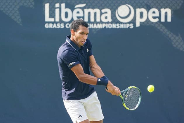 2026-06-10 - Libema Open 2026 ROSMALEN, NETHERLANDS - JUNE 10: Felix Auger-Aliassime of Canada during the Libema Open 2026 at the Autotron on June 10, 2026 in Rosmalen, Netherlands Rosmalen Autotron Netherlands Content not available for redistribution in The Netherlands directly or indirectly through any third parties. Copyright: xAndrexWeeningx