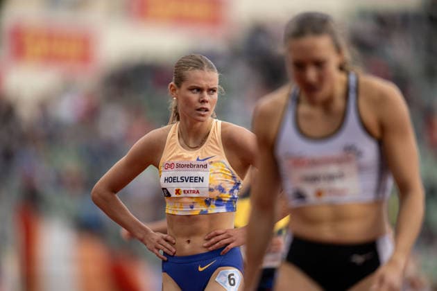 260610 Malin Hoelsveen od Norway looks dejected after women™s 800 meter nationalduring the Diamond League athletics competition Bislett Games on June 10, 2026 in Oslo. Photo: Marius Simensen BILDBYRAN COP 238 MM0071 bbeng friidrett friidrott athletics diamond league bislett games 2026 bislett games norge norway depp