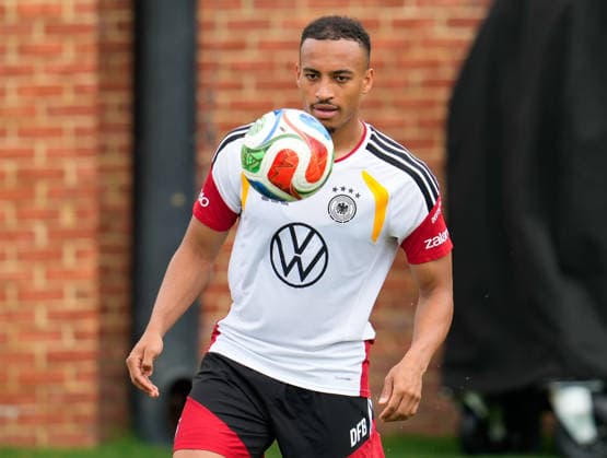 Jamie Leweling (Deutschland, 9) nimmt am Training. USA, Deutsche Fussballnationalmannschaft, Training, Winston-Salem, 10.06.2026 USA, Deutsche Fussballnationalmannschaft, Training, Winston-Salem, 10.06.2026 Winston-Salem