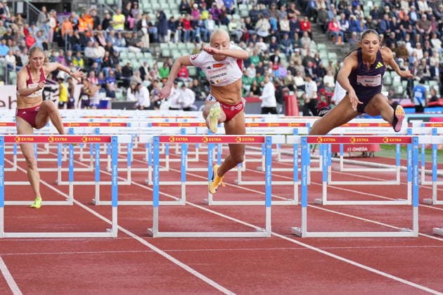 Athletics Bislett Games 2026 Oslo 20260610 Lovise Skarbovik Andresen from Norway in the womens 100m hurdles national event during the Bislett Games at Bislett Stadium in Oslo Photo Heiko Junge NTB Oslo Norway EDITORIAL USE ONLY RESTRICTED USE FOR BETTING COMPANIES  Copyright: xHeikoxJungex xNTBx