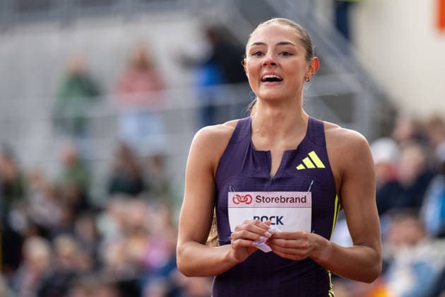 260610 Elea Jorstad Bock of Norway after competing in women™s 100 meter hurdles national final during the Diamond League athletics competition Bislett Games on June 10, 2026 in Oslo. Photo: Marius Simensen BILDBYRAN COP 238 MM0071 bbeng friidrett friidrott athletics diamond league bislett games 2026 bislett games norge norway