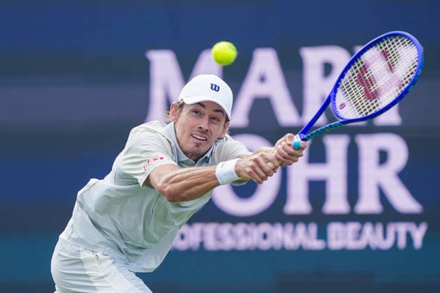 2026-06-10 - Libema Open 2026 ROSMALEN, NETHERLANDS - JUNE 10: Alex de Minaur of Australia during the Libema Open 2026 at the Autotron on June 10, 2026 in Rosmalen, Netherlands Rosmalen Autotron Netherlands Content not available for redistribution in The Netherlands directly or indirectly through any third parties. Copyright: xAndrexWeeningx