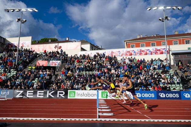 260610 General view of men™s 110 meter hurdles national final during the Diamond League athletics competition Bislett Games on June 10, 2026 in Oslo. Photo: Jon Olav Nesvold BILDBYRAN COP 217 MM0071 bbeng friidrett friidrott athletics diamond league bislett games 2026 bislett games norge norway