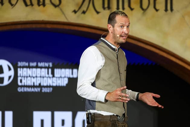 Die Handball-Weltmeister von 2007 Pascal Hens, GER, Auslosung zur IHF Handball-Weltmeisterschaft der Maenner 2027, 10.06.2026, GER, Auslosung zur IHF Handball-Weltmeisterschaft der Maenner 2027, 10.06.2026 Muenchen