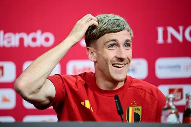 Belgian national football team - FIFA World Cup, WM, Weltmeisterschaft, Fussball 2026 - media activities 10 06 2026 RENTON, UNITED STATES OF AMERICA - JUNE 10 : Saelemaekers Alexis midfielder of Belgium pictured during a press conference, PK, Pressekonferenz at the training grounds of the Belgian national football team during the FIFA World Cup 2026 on June 10, 2026 in Renton, United States of America, 10 06 2026 Renton United States of America  Copyright: xJanxDexMeuleneirx