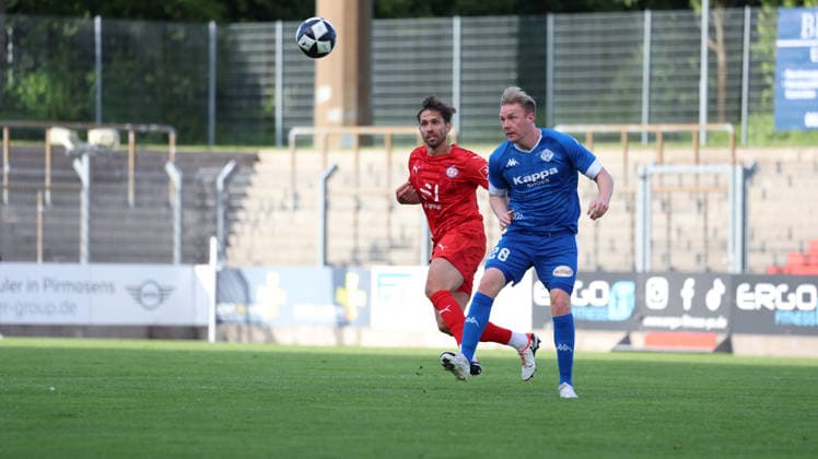 10.06.2026, xrekx, Fussball Relegation Regionalliga Suedwest , FK Pirmasens - VfR Mannheim v.l. Dennis Krob (FK Pirmasens) (DFL DFB REGULATIONS PROHIBIT ANY USE OF PHOTOGRAPHS as IMAGE SEQUENCES and or QUASI-VIDEO) Pirmasens