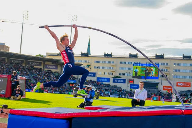 Athletics Bislett Games 2026 Oslo 20260610 Sondre Guttormsen from Norway in the Diamond League mens pole vault event during the Bislett Games at Bislett Stadium in Oslo Photo Beate Oma Dahle NTB Oslo Norway EDITORIAL USE ONLY RESTRICTED USE FOR BETTING COMPANIES  Copyright: xBeatexOmaxDahlex xNTBx