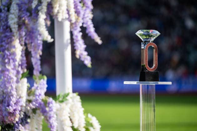 260610 The Diamond League trophy during the Diamond League athletics competition Bislett Games on June 10, 2026 in Oslo. Photo: Jon Olav Nesvold BILDBYRAN COP 217 MM0071 bbeng friidrett friidrott athletics diamond league bislett games 2026 bislett games norge norway genre