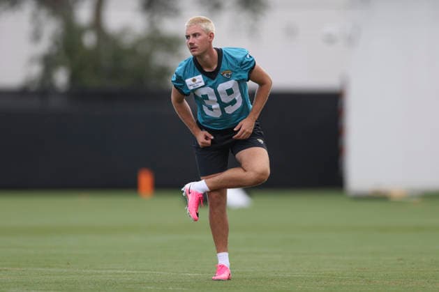JACKSONVILLE, FL - JUNE 10: Jacksonville Jaguars place kicker Cam Little (39) during Minicamp on June 10, 2026 at Miller Electric Center in Jacksonville, Fl. (Photo by David Rosenblum Icon Sportswire) NFL, American Football Herren, USA JUN 10 Jacksonville Jaguars Minicamp EDITORIAL USE ONLY Icon260610162097