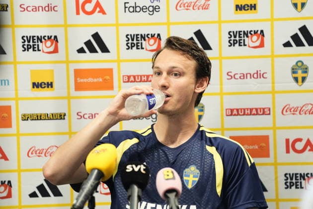 DALLAS, SWEDEN 20260610 Hjalmar Ekdal during the press conference, PK, Pressekonferenz when the men s national team, Nationalteam trains at FC Dallas Stadium on Wednesday ahead of the start of the World Cup.