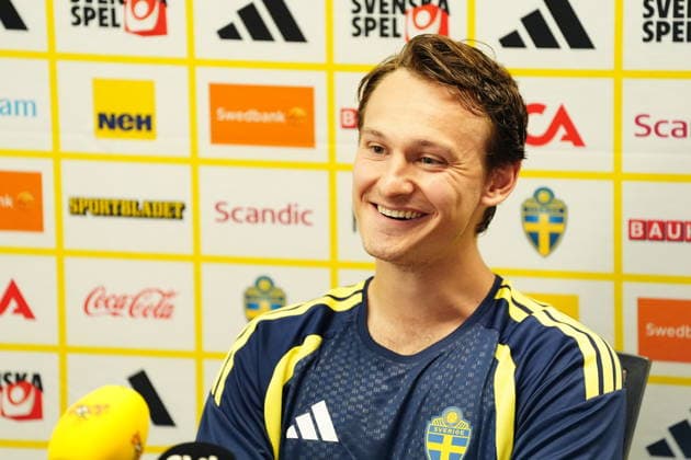 DALLAS, SWEDEN 20260610 Hjalmar Ekdal during the press conference, PK, Pressekonferenz when the men s national team, Nationalteam trains at FC Dallas Stadium on Wednesday ahead of the start of the World Cup.