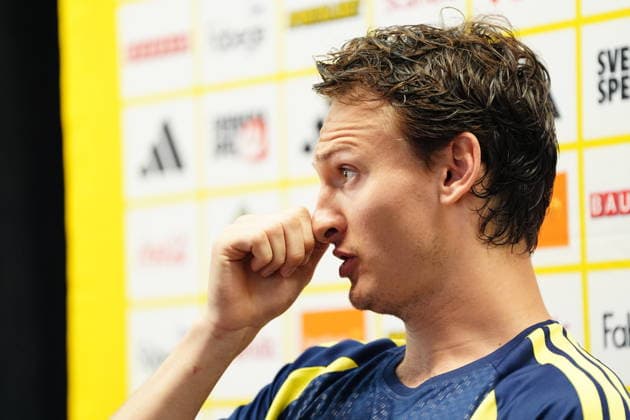 DALLAS, SWEDEN 20260610 Hjalmar Ekdal during the press conference, PK, Pressekonferenz when the men s national team, Nationalteam trains at FC Dallas Stadium on Wednesday ahead of the start of the World Cup.