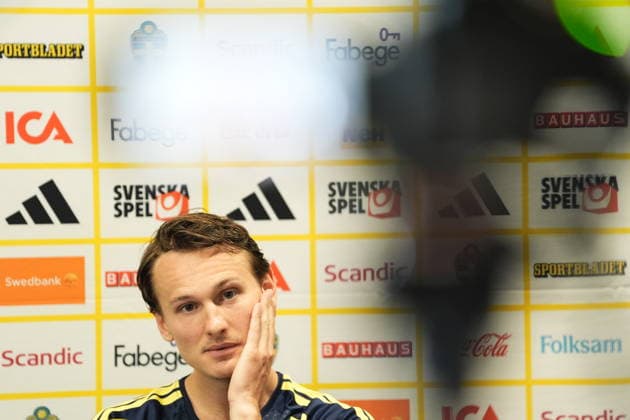 DALLAS, SWEDEN 20260610 Hjalmar Ekdal during the press conference, PK, Pressekonferenz when the men s national team, Nationalteam trains at FC Dallas Stadium on Wednesday ahead of the start of the World Cup.