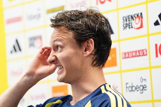 DALLAS, SWEDEN 20260610 Hjalmar Ekdal during the press conference, PK, Pressekonferenz when the men s national team, Nationalteam trains at FC Dallas Stadium on Wednesday ahead of the start of the World Cup.