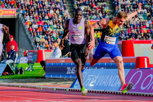Athletics Bislett Games 2026 Oslo 20260610 Cooper Lutkenhaus from USA wins ahead of Emmanuel Wanyonyi from Kenya in the Diamond League mens 800m event during the Bislett Games at Bislett Stadium in Oslo Photo Heiko Junge NTB Oslo Norway EDITORIAL USE ONLY RESTRICTED USE FOR BETTING COMPANIES  Copyright: xHeikoxJungex xNTBx