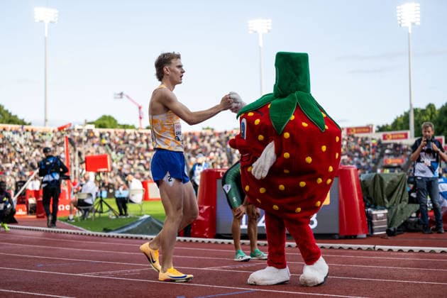 260610 Tobias Gronstad of Norway after competing in men™s 800 meter during the Diamond League athletics competition Bislett Games on June 10, 2026 in Oslo. Photo: Marius Simensen BILDBYRAN COP 238 MM0071 bbeng friidrett friidrott athletics diamond league bislett games 2026 bislett games norge norway