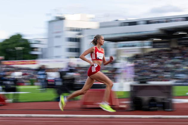 260610 Amalie Saeten of Norway competes in women™s 3000 meter during the Diamond League athletics competition Bislett Games on June 10, 2026 in Oslo. Photo: Marius Simensen BILDBYRAN COP 238 MM0071 bbeng friidrett friidrott athletics diamond league bislett games 2026 bislett games norge norway