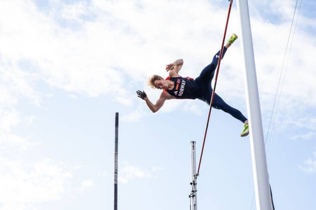 260610 Sondre Guttormsen of Norway competes in men s pole vault during the Diamond League athletics competition Bislett Games on June 10, 2026 in Oslo. Photo: Jon Olav Nesvold BILDBYRAN COP 217 MM0071 bbeng friidrett friidrott athletics diamond league bislett games 2026 bislett games norge norway
