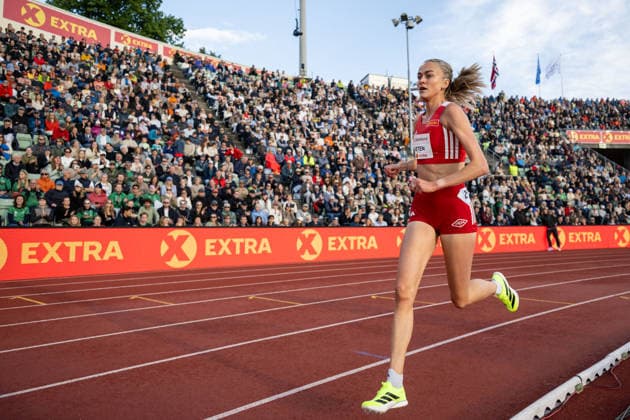 260610 Amalie Saeten of Norway competes in women™s 3000 meter during the Diamond League athletics competition Bislett Games on June 10, 2026 in Oslo. Photo: Jon Olav Nesvold BILDBYRAN COP 217 MM0071 bbeng friidrett friidrott athletics diamond league bislett games 2026 bislett games norge norway