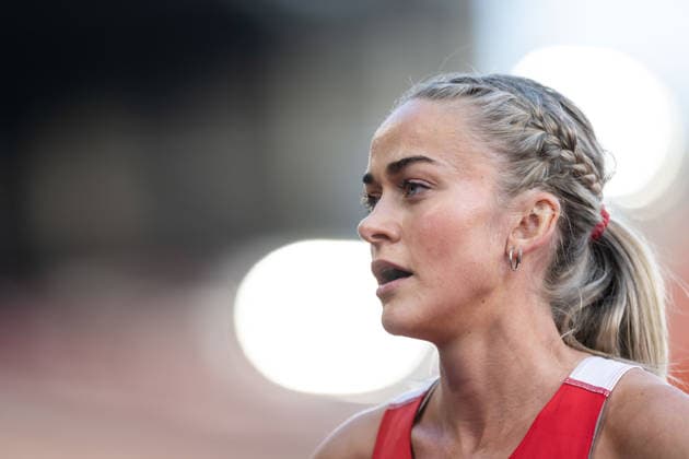260610 Amalie Saeten of Norway after women™s 3000 meter during the Diamond League athletics competition Bislett Games on June 10, 2026 in Oslo. Photo: Marius Simensen BILDBYRAN COP 238 MM0071 bbeng friidrett friidrott athletics diamond league bislett games 2026 bislett games norge norway