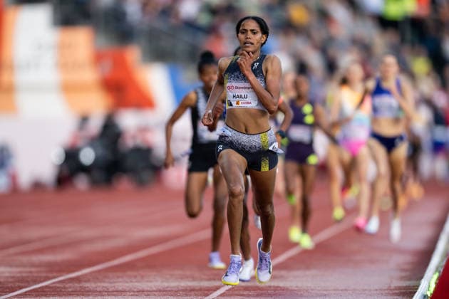 260610 Freweyni Hailu of Ethiopia competes in women™s 3000 meter during the Diamond League athletics competition Bislett Games on June 10, 2026 in Oslo. Photo: Marius Simensen BILDBYRAN COP 238 MM0071 bbeng friidrett friidrott athletics diamond league bislett games 2026 bislett games norge norway