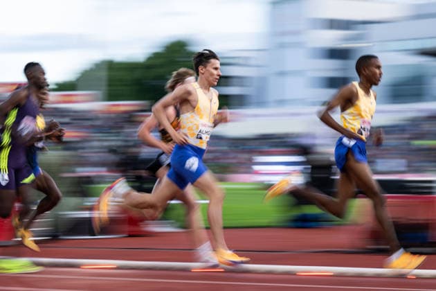 260610 Andreas Almgren of Sweden competes in men™s 5000 meter during the Diamond League athletics competition Bislett Games on June 10, 2026 in Oslo. Photo: Marius Simensen BILDBYRAN COP 238 MM0071 bbeng friidrett friidrott athletics diamond league bislett games 2026 bislett games norge norway