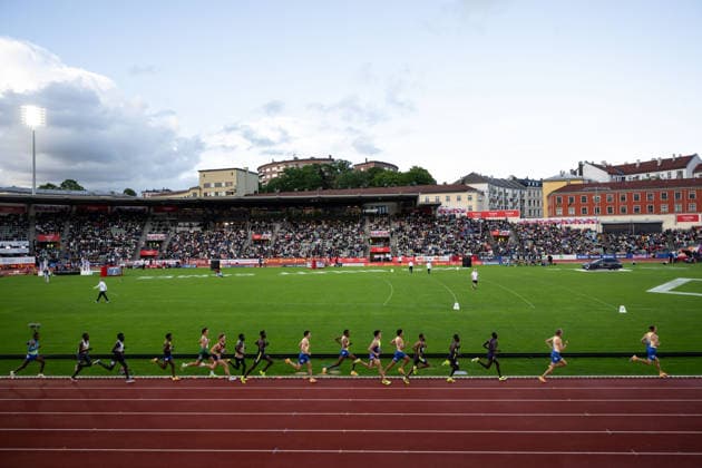260610 General view of men™s 5000 meter race during the Diamond League athletics competition Bislett Games on June 10, 2026 in Oslo. Photo: Jon Olav Nesvold BILDBYRAN COP 217 MM0071 bbeng friidrett friidrott athletics diamond league bislett games 2026 bislett games norge norway