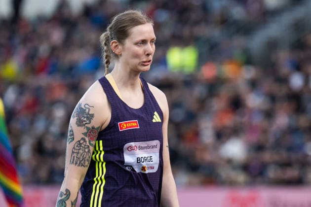 260610 Sigrid Borge of Norway looks dejected during women™s javelin throw during the Diamond League athletics competition Bislett Games on June 10, 2026 in Oslo. Photo: Jon Olav Nesvold BILDBYRAN COP 217 MM0071 bbeng friidrett friidrott athletics diamond league bislett games 2026 bislett games norge norway depp
