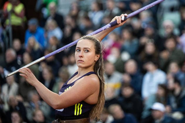 260610 Marie-Therese Obst of Norway competes in women™s javelin throw during the Diamond League athletics competition Bislett Games on June 10, 2026 in Oslo. Photo: Jon Olav Nesvold BILDBYRAN COP 217 MM0071 bbeng friidrett friidrott athletics diamond league bislett games 2026 bislett games norge norway
