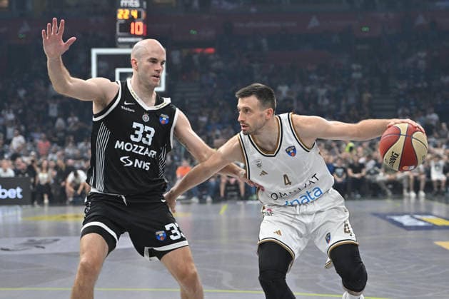 PARTIZAN vs DUBAI BASKETBALL ALEKSA AVRAMOVIC vs NICK KALATHES Nik Kalates basketball Partizan vs Dubai basketball playoffs finals of Adriatic ABA league at Beogradska arena, Belrade 10.06.2026 Foto: BASKETBALL, PLAYOFFS FINALS, ADRIATIC ABA LEAGUE, PARTIZAN, DUBAI BASKETBALL Belgrade Belgrade arena Serbia Copyright: xMarkoxMetlas xMNxPressx