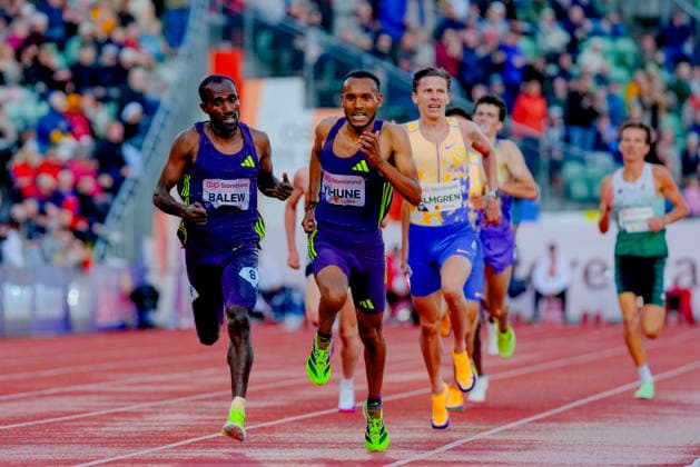 Athletics Bislett Games 2026 Oslo 20260610 Addisu Yihune from Ethiopia won the Diamond League mens 5000m event ahead of Birhanu Balew from Bahrain and Andreas Almgren from Sweden during the Bislett Games at Bislett Stadium in Oslo Photo Heiko Junge NTB Oslo Norway EDITORIAL USE ONLY RESTRICTED USE FOR BETTING COMPANIES  Copyright: xHeikoxJungex xNTBx