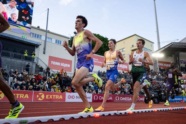 260610 Andreas Almgren of Sweden competes in men™s 5000 meter during the Diamond League athletics competition Bislett Games on June 10, 2026 in Oslo. Photo: Jon Olav Nesvold BILDBYRAN COP 217 MM0071 bbeng friidrett friidrott athletics diamond league bislett games 2026 bislett games norge norway
