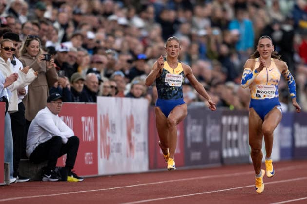 260610 Julia Henriksson of Sweden competes in women™s 100 meter final during the Diamond League athletics competition Bislett Games on June 10, 2026 in Oslo. Photo: Marius Simensen BILDBYRAN COP 238 MM0071 bbeng friidrett friidrott athletics diamond league bislett games 2026 bislett games norge norway sverige