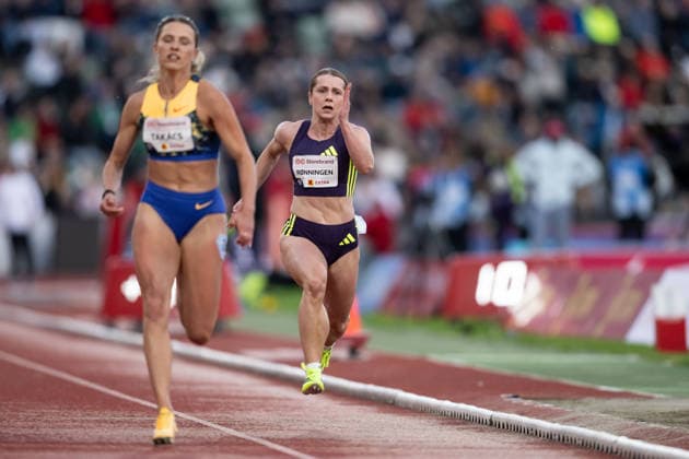 260610 Helene Ronningen of Norway competes in women™s 100 meter final during the Diamond League athletics competition Bislett Games on June 10, 2026 in Oslo. Photo: Marius Simensen BILDBYRAN COP 238 MM0071 bbeng friidrett friidrott athletics diamond league bislett games 2026 bislett games norge norway