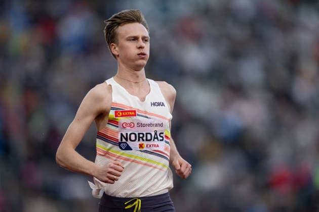 260610 Narve Gilje Nordas of Norway ahead of men™s dream mile during the Diamond League athletics competition Bislett Games on June 10, 2026 in Oslo. Photo: Marius Simensen BILDBYRAN COP 238 MM0071 bbeng friidrett friidrott athletics diamond league bislett games 2026 bislett games norge norway