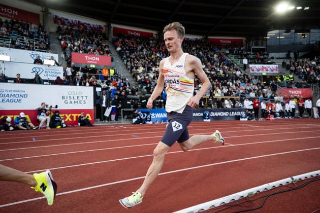260610 Narve Gilje Nordas of Norway competes in men™s dream mile during the Diamond League athletics competition Bislett Games on June 10, 2026 in Oslo. Photo: Jon Olav Nesvold BILDBYRAN COP 217 MM0071 bbeng friidrett friidrott athletics diamond league bislett games 2026 bislett games norge norway