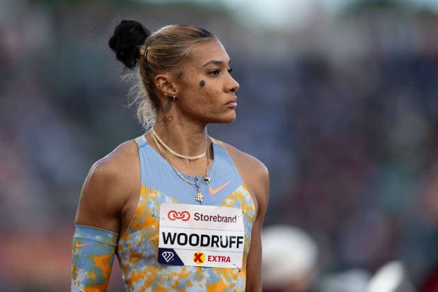 260610 Gianna Woodruff of Panama ahead of women™s 400 meter hurdles during the Diamond League athletics competition Bislett Games on June 10, 2026 in Oslo. Photo: Marius Simensen BILDBYRAN COP 238 MM0071 bbeng friidrett friidrott athletics diamond league bislett games 2026 bislett games norge norway