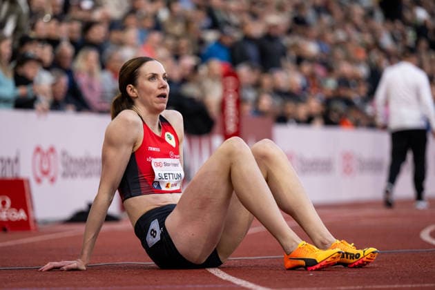 260610 Elisabeth Slettum of Norway after women™s 400 meter hurdles during the Diamond League athletics competition Bislett Games on June 10, 2026 in Oslo. Photo: Marius Simensen BILDBYRAN COP 238 MM0071 bbeng friidrett friidrott athletics diamond league bislett games 2026 bislett games norge norway