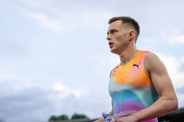 260610 Karsten Warholm of Norway ahead of men™s 400 meter hurdles during the Diamond League athletics competition Bislett Games on June 10, 2026 in Oslo. Photo: Marius Simensen BILDBYRAN COP 238 MM0071 bbeng friidrett friidrott athletics diamond league bislett games 2026 bislett games norge norway