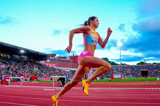 Athletics Bislett Games 2026 Oslo 20260610 Amalie Iuel in the Diamond League event 400m hurdles women during the Bislett Games at Bislett Stadium in Oslo Photo Beate Oma Dahle NTB Oslo Norway EDITORIAL USE ONLY RESTRICTED USE FOR BETTING COMPANIES  Copyright: xBeatexOmaxDahlex xNTBx