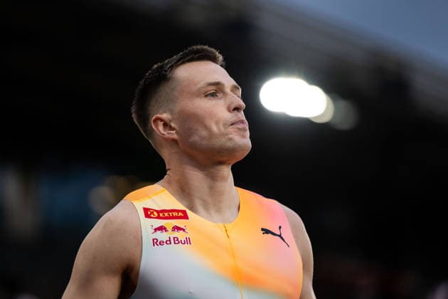 260610 Karsten Warholm of Norway ahead of men™s 400 meter hurdles during the Diamond League athletics competition Bislett Games on June 10, 2026 in Oslo. Photo: Marius Simensen BILDBYRAN COP 238 MM0071 bbeng friidrett friidrott athletics diamond league bislett games 2026 bislett games norge norway