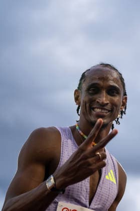 260610 Alison dos Santos of Brazil celebrates after men™s 400 meter hurdles during the Diamond League athletics competition Bislett Games on June 10, 2026 in Oslo. Photo: Marius Simensen BILDBYRAN COP 238 MM0071 bbeng friidrett friidrott athletics diamond league bislett games 2026 bislett games norge norway jubel