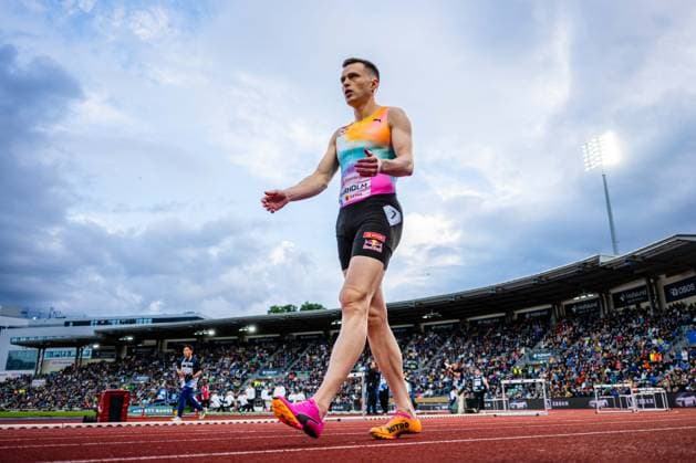 260610 Karsten Warholm of Norway ahead of the men™s 400 meter hurdles during the Diamond League athletics competition Bislett Games on June 10, 2026 in Oslo. Photo: Marius Simensen BILDBYRAN COP 238 MM0071 athletics bbeng bislett games bislett games 2026 diamond league friidrett friidrott norge norway